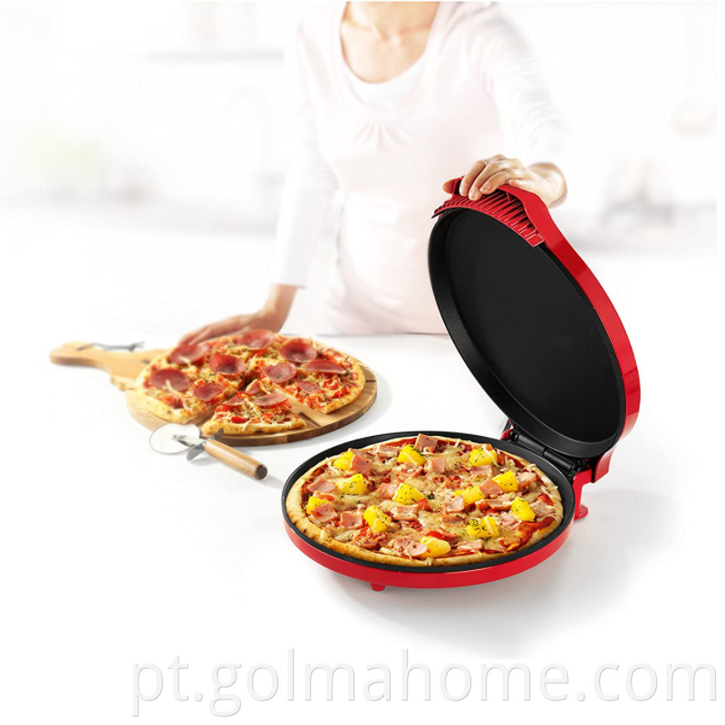 Máquina de pizza multifuncional com janela visível Pedra especial para assar Forno elétrico para pizza de massa crocante de 1200W